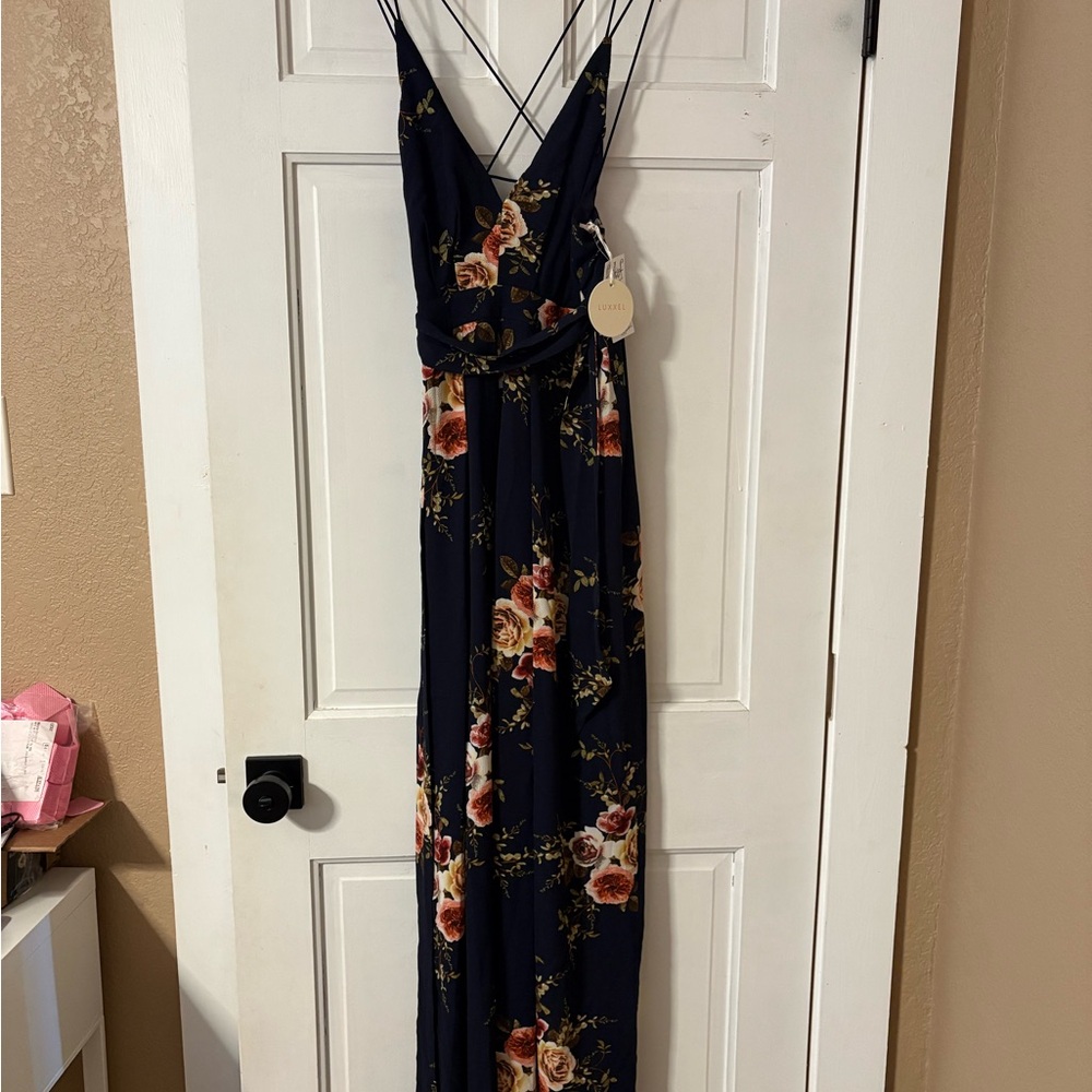 LUXXEL Floral PANTS ROMPER with Spaghetti Straps